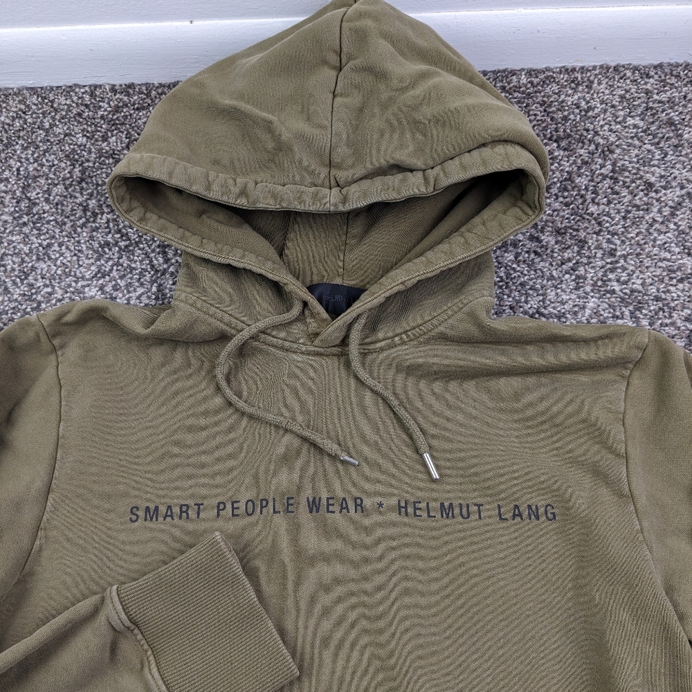 Helmut Lang Hoodie Smart People Wear Sweatshirt Green Mens Medium